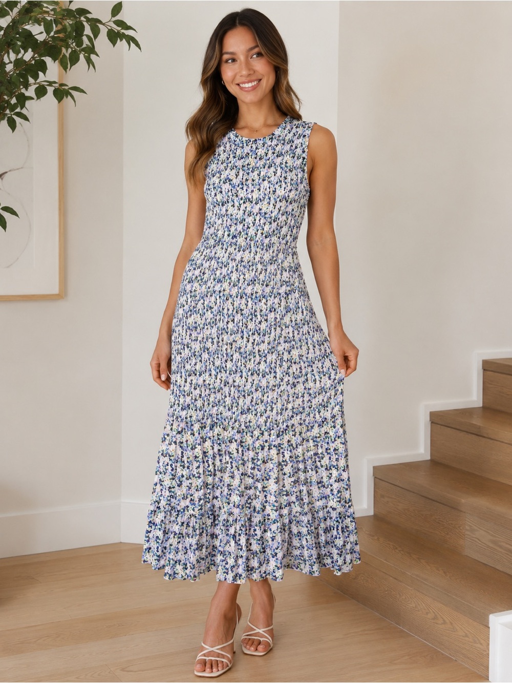 Veronica Beard Verena Smocked maxi Dress Floral Cottage 12 Retail $595.00